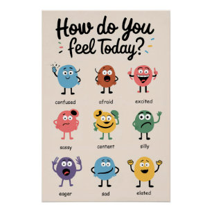 Hoe voel je je vandaag? Emotie Poster voor kindere Perfect Poster