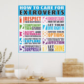 Hoe voor extraverts te zorgen poster (Keuken)