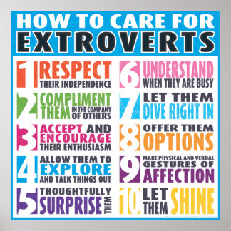 Hoe voor extraverts te zorgen poster