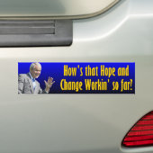 Hoe werkt die Hope & Change tot nu toe? Bumpersticker (Op auto)