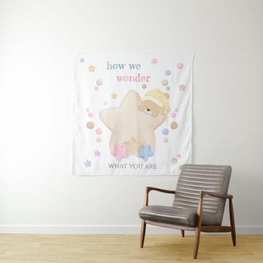 Hoe wij ons afvragen Geslacht Onthulling Teddybeer Wandkleed (In situ)