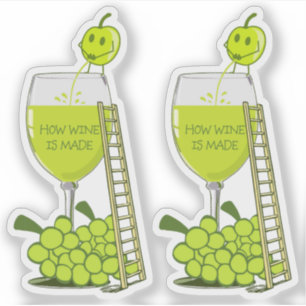 Hoe wijn wordt gemaakt Funny Contour Cut Sticker