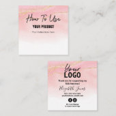 Hoe wordt Sparkly Agate Pink Gold Instruction Squ Vierkante Visitekaartje (Voorkant / Achterkant)