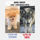 HOE ZIEN HONDEN ZELF? FLEECE DEKEN (Voorkant)