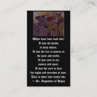 "Hoe ziet liefde eruit?" ~ St. Augustine Visitekaartje