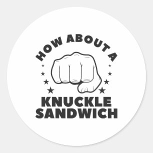 Hoe Zit Het Met Een Boksende Vuistsandwich Bokser  Ronde Sticker