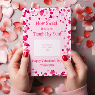 Hoe Zoete Leraar Valentijnsdag Cadeaubonhouder Kaart