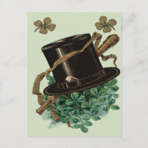 Hoed Kleipijp Shamrock Vierbladige Klaver Knuppel Briefkaart
