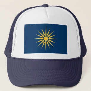 Hoed met vlag van Macedonië, Griekenland Trucker Pet