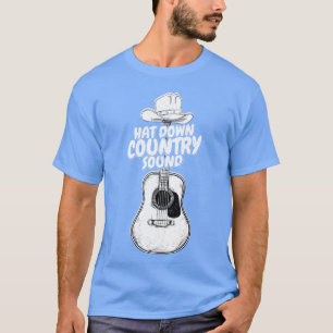 Hoed omlaag Country Sound Cowboy Muziek retro T-shirt