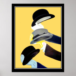 Hoeden Frans Art Deco Vintage poster frans