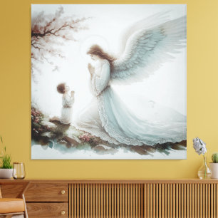 Hoedgebedeengel Gebed Canvas Afdruk