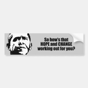 Hoedjes die hopen en veranderen werken voor u uit bumpersticker