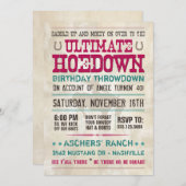 Hoedown Invitation Kaart (Voorkant / Achterkant)
