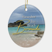 Hoefijzer Bay Beach Bermuda Keramisch Ornament (Links)