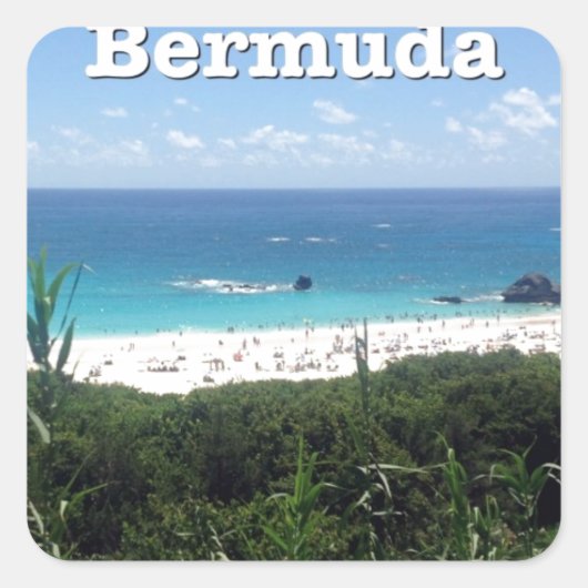 Hoefijzer Bay Beach, Bermuda Vierkante Sticker (Voorkant)