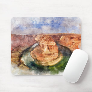 Hoefijzer Bend in Grand Canyon waterverf Muismat