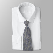 Hoefijzer Blauwe Grijs Letter U Monogram Stropdas (Gebonden)