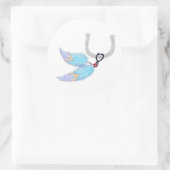 Hoefijzer Blue Feathers Stickers (Tas)