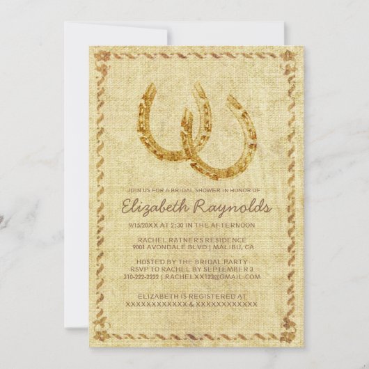 Hoefijzer Bridal Shower-uitnodigingen Kaart (Voorkant)