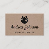 Hoefijzer Brown Kraft Paper Horseback Riding Boerd Visitekaartje (Voorkant)
