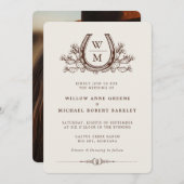 Hoefijzer Cactus Western Country Boho Wedding Kaart (Voorkant / Achterkant)