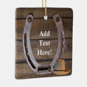 Hoefijzer Cowboy Pet Keramisch Ornament (Rechts)