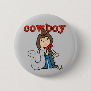 Hoefijzer Cowboy Tshirts en Gifts Ronde Button 5,7 Cm
