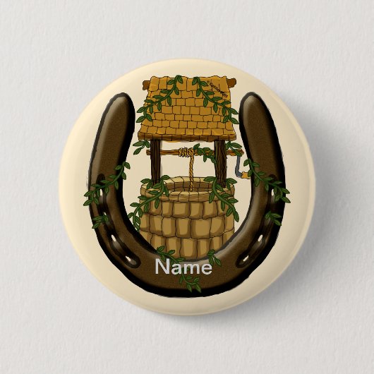 Hoefijzer die goed wil ronde button 5,7 cm (Voorkant)