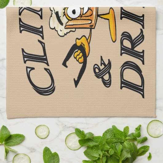 hoefijzer die Towel-Knippert en Drinken toont Theedoek (Gevouwen)