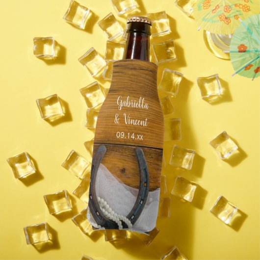 Hoefijzer en parelland Westerne bruiloft Flesjeskoeler (Insitu Zomer)