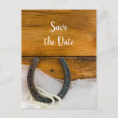 Hoefijzer en parels Western huwelijk sparen de Dat Aankondigingskaart (Voorkant)