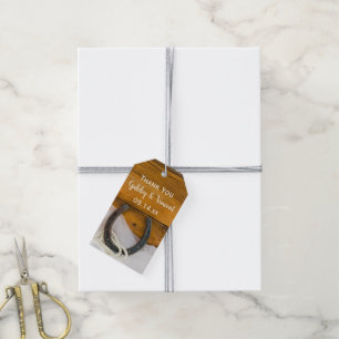 Hoefijzer en parels Westerne bruiloft voor Labels Cadeaulabel