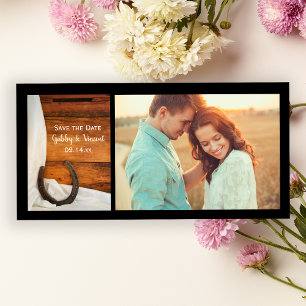 Hoefijzer en Satin Western Weddenschap Opslaan Dat Save The Date