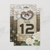 Hoefijzer - hartwuwtafel nummer plaats kaart (Voorkant / Achterkant)