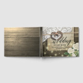 Hoefijzer Heart Lace Hydrangea Wood Weddenschap Sh Gastenboek (Volledig)