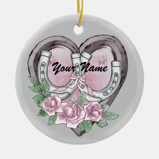 Hoefijzer Hearts aangepaste ornamenten (Voorkant)