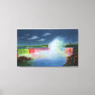 Hoefijzer Herfsten verlicht bij nacht # 2 Canvas Afdruk