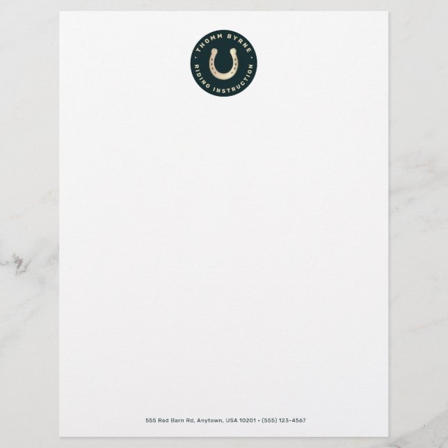 Hoefijzer Horse Letterhead Briefhoofd (Voorkant)