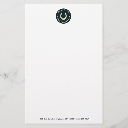 Hoefijzer Horse Letterhead Briefpapier (Voorkant)