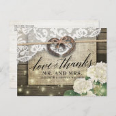 Hoefijzer Hydrangea Country Wood Weddenschap Harte Briefkaart (Voorkant / Achterkant)