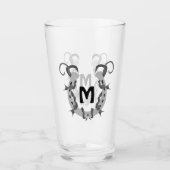 Hoefijzer in Barbed Wire Monogram Glas (Voorkant)
