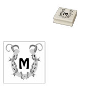 Hoefijzer in Barbed Wire Monogram Rubberstempel (Gestempeld)