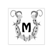 Hoefijzer in Barbed Wire Monogram Rubberstempel (Afrduk)