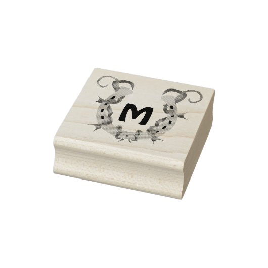 Hoefijzer in Barbed Wire Monogram Rubberstempel (Stempel)