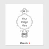 Hoefijzer in Barbed Wire Monogram Sticker (Vel)