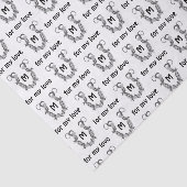 Hoefijzer in Barbed Wire Monogram Tissuepapier (Detail)