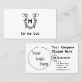 Hoefijzer in Barbed Wire Monogram Visitekaartje (Voorkant / Achterkant)