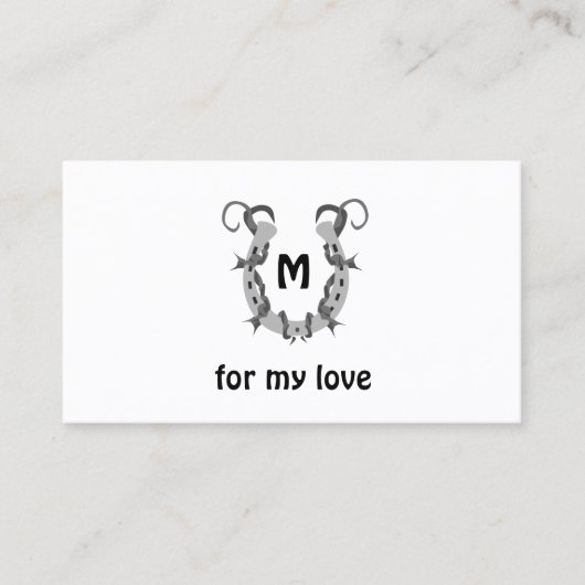 Hoefijzer in Barbed Wire Monogram Visitekaartje (Voorkant)