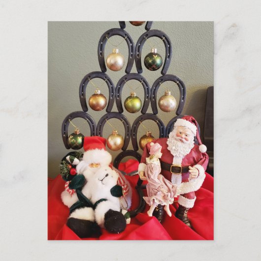 Hoefijzer kerstboom Sinterklaasfotografie Briefkaart (Voorkant)